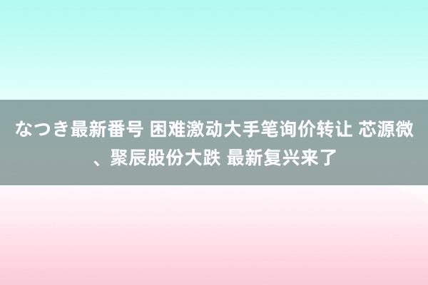 なつき最新番号 困难激动大手笔询价转让 芯源微、聚辰股份大跌 最新复兴来了