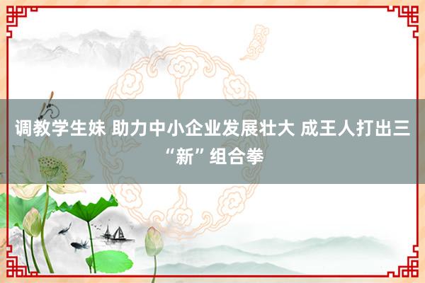 调教学生妹 助力中小企业发展壮大 成王人打出三“新”组合拳