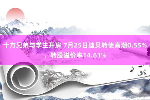 十方兄弟与学生开房 7月25日迪贝转债高潮0.55%，转股溢价率14.61%