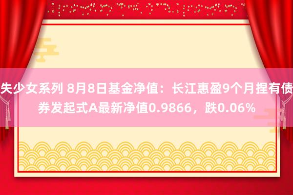 失少女系列 8月8日基金净值：长江惠盈9个月捏有债券发起式A最新净值0.9866，跌0.06%