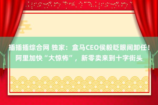 插插插综合网 独家：盒马CEO侯毅眨眼间卸任！阿里加快“大惊怖”，新零卖来到十字街头